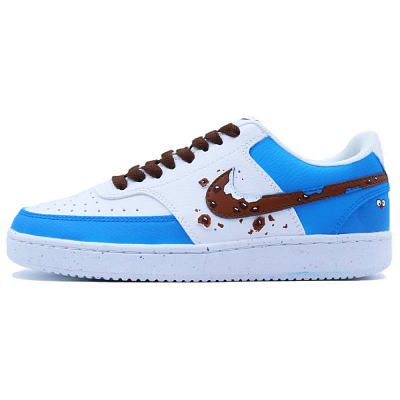 Nike Court Vision 1 Anti-Slip Wear-Resistant Low-Top Skateboard Shoes Unisex Blue