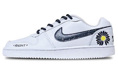 Nike EBERNON Abrasion Resistant Low Top Skateboard Shoes Unisex White