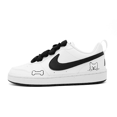 Nike Court Borough Pom Dango Non slip Lightweight Low Top Skateboard Shoes Women's White