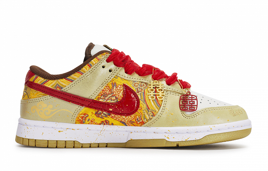 Nike Dunk Skateboard Shoes Women's Low Top Beige/Red/Gold/Brown купить в интернет-магазине Yoocart с быстрой доставкой по России.