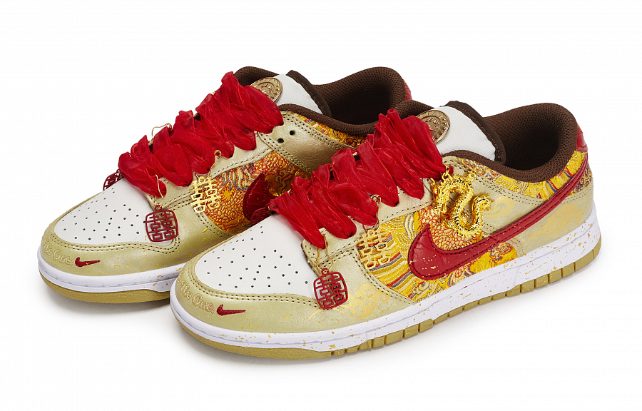 Nike Dunk Skateboard Shoes Women's Low Top Beige/Red/Gold/Brown купить в интернет-магазине Yoocart с быстрой доставкой по России.