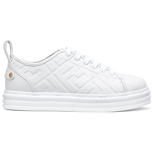 FENDI Leather Flatform White Women's 1 3758880