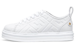 FENDI Leather Flatform White Women's