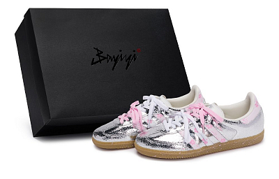 Adidas Originals SAMBA OG German Army Trainers Women's Low Top Silver/Pink
