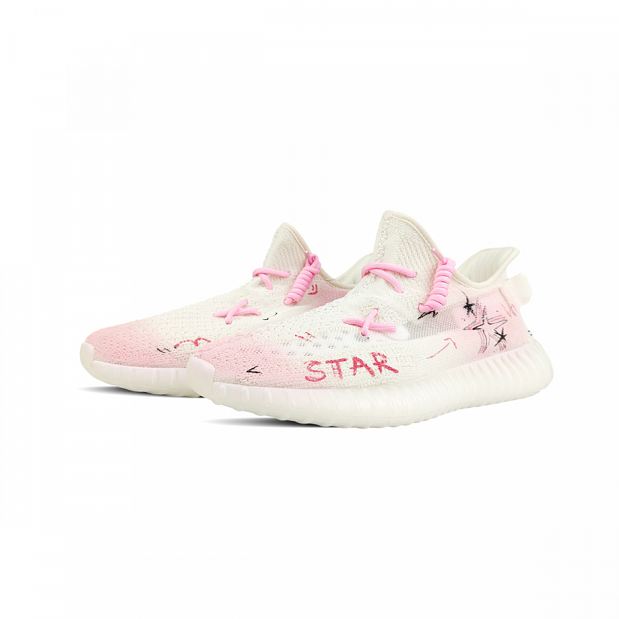 Adidas Originals Yeezy Boost 350 V2 Breathable Low Top Casual Shoes Unisex White Pink купить в интернет-магазине Yoocart с быстрой доставкой по России.