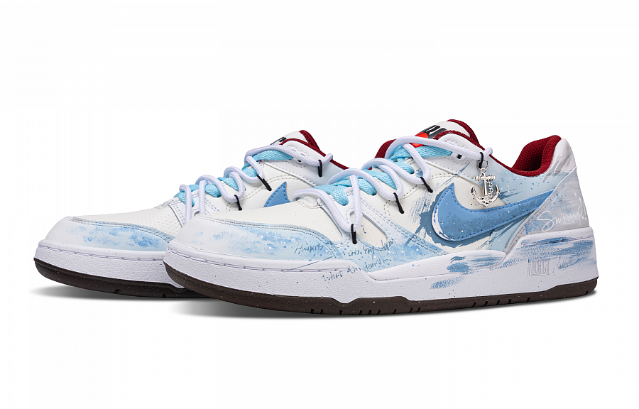 Nike Full Force Tide Star Rudders Abrasion Resistant Low Top Skateboard Shoes Men's White Blue купить в интернет-магазине Yoocart с быстрой доставкой по России.