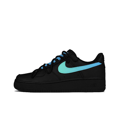 Nike Air Force 1 Low-Top Skateboard Shoes Unisex Black Blue