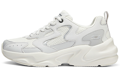 Skechers BOBS BAMINA 2 Cushioned Wear-Resistant Breathable Low-Top Chunky Sneakers Women's Light Gray
