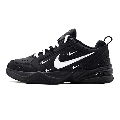 Nike Air Monarch 4 Crown Of The Black Warrior Cushioning, Wear Resistant Low top Chunky Sneakers Unisex Black