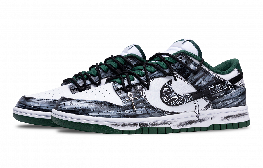 Nike Dunk Dark Night Knight Abrasion Resistant Low top Skateboard Shoes Unisex White Green купить в интернет-магазине Yoocart с быстрой доставкой по России.