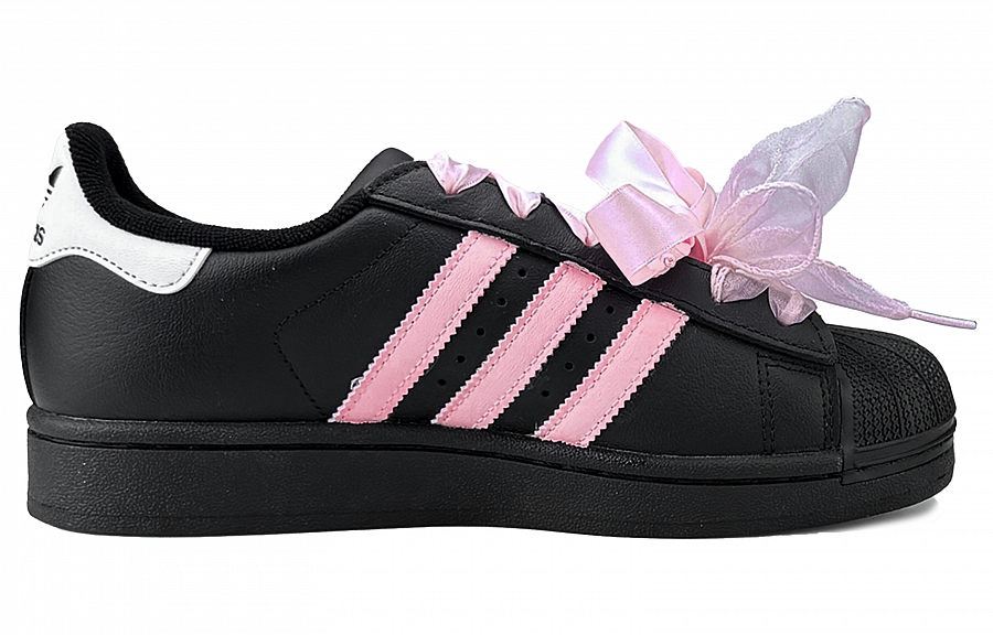 Adidas Originals SUPERSTAR Abrasion Resistant Height Increasing Low top Skateboard Shoes Women's Black Pink купить в интернет-магазине Yoocart с быстрой доставкой по России.