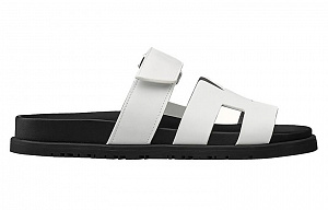 HERMES Chypre Slide Slippers Women's White 1 3782571