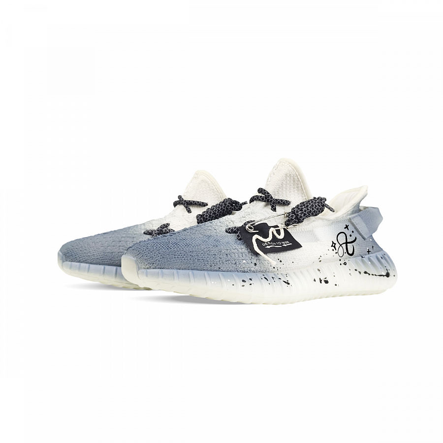 Adidas Originals Yeezy Boost 350 V2 Abrasion Resistant Low Top Casual Shoes Unisex White Blue купить в интернет-магазине Yoocart с быстрой доставкой по России.