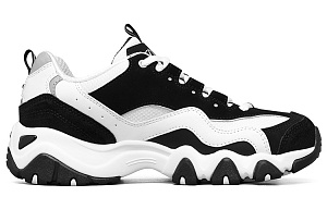 Skechers D'Lites Low Dad Shoes Gs Black/White/Grey Women's 1 3785467