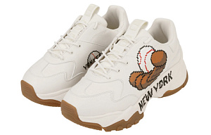 MLB Big Ball Chunky Glove New York Yankees Anti-Slip Wear-Resistant Low-Top Chunky Sneakers Unisex Ivory White 1 3786308