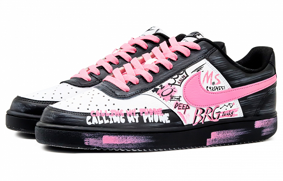 Nike Court Vision 1 Anti-Slip Wear-Resistant Low-Top Skateboard Shoes Women's Black Pink купить в интернет-магазине Yoocart с быстрой доставкой по России.