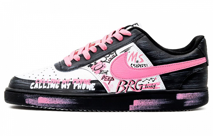 Nike Court Vision 1 Anti-Slip Wear-Resistant Low-Top Skateboard Shoes Women's Black Pink купить в интернет-магазине Yoocart с быстрой доставкой по России.