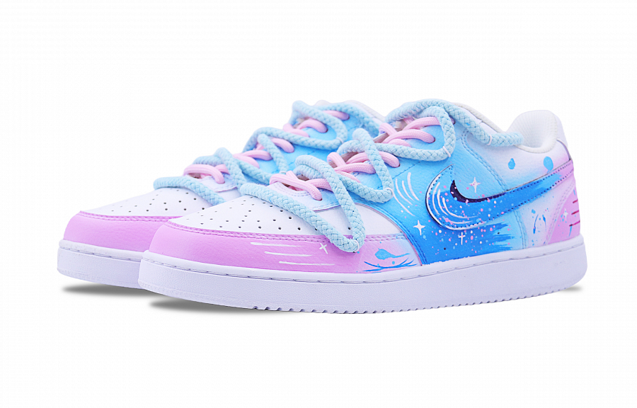 Nike Court Vision 1 Skateboard Shoes Women's Low-Top Blue/Pink купить в интернет-магазине Yoocart с быстрой доставкой по России.