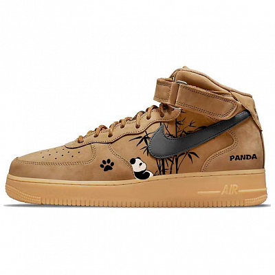 Nike Air Force 1 Skateboard Shoes Unisex Mid-Top Brown White
