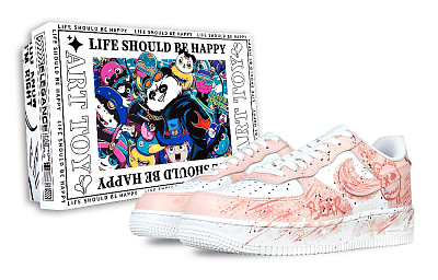 Nike Air Force 1 Barbie Bear, Trendy Toy, Special Box Slip Resistant Cushioning Low Top Skateboard Shoes Unisex Pink