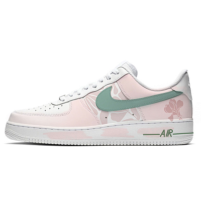 Nike Air Force 1 Anti Slip Wear Resistant Low Top Skateboard Shoes Men's White Pink