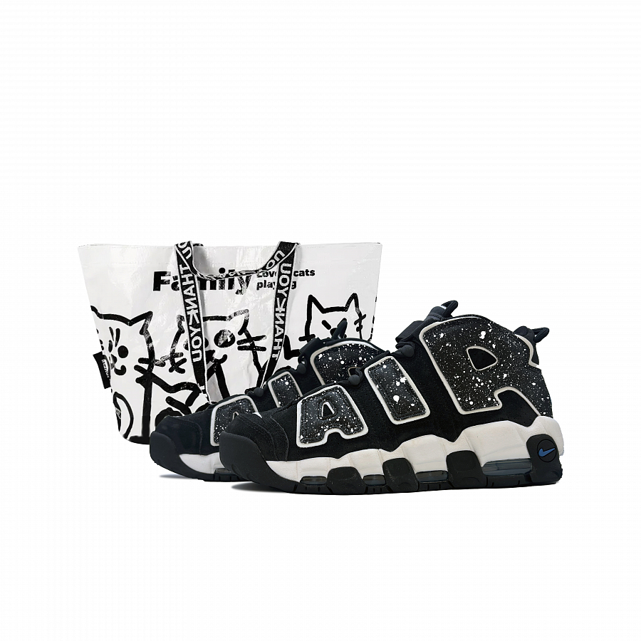 Nike Air More Uptempo Anti-Slip Wear-Resistant Mid-Top Vintage Basketball Shoes Men's Black купить в интернет-магазине Yoocart с быстрой доставкой по России.