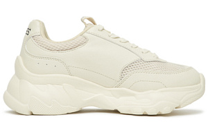 MLB Big Ball Chunky Mesh Cushioning Anti-Slip Wear-Resistant Breathability Low-Top Chunky Sneakers Unisex White 1 3796305