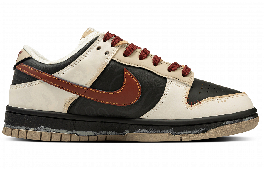 Nike Dunk Slip Resistant Cushioning Abrasion Resistant Low Top Skateboard Shoes Unisex Beige Black купить в интернет-магазине Yoocart с быстрой доставкой по России.