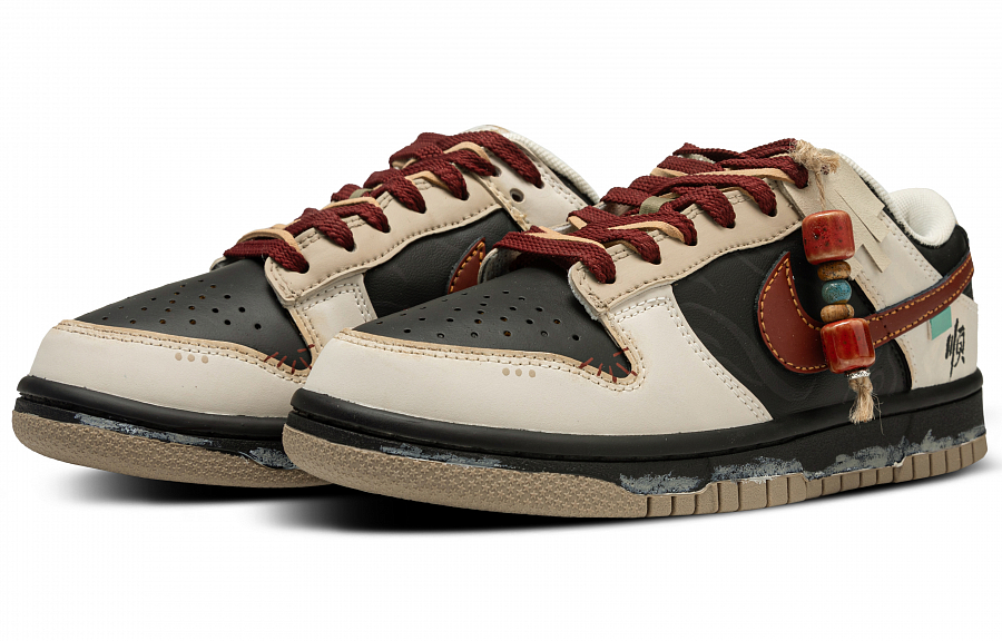 Nike Dunk Slip Resistant Cushioning Abrasion Resistant Low Top Skateboard Shoes Unisex Beige Black купить в интернет-магазине Yoocart с быстрой доставкой по России.