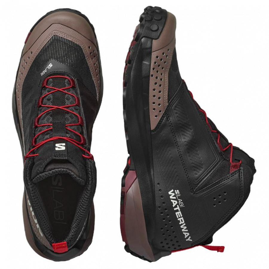 SALOMON S/LAB Waterway Anti Slip Wear Resistant Mid Top Hiking Shoes Unisex Black купить в интернет-магазине Yoocart с быстрой доставкой по России.