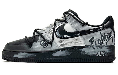 Nike Air Force 1 Outdoor Outfit Abrasion Resistant Slip Resistant Low Top Skateboard Shoes Unisex Black White