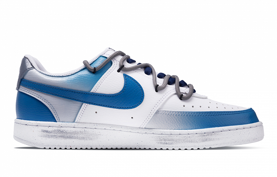 Nike Court Vision 1 Anti-Slip Wear-Resistant Low-Top Skateboard Shoes Unisex Blue White Gray купить в интернет-магазине Yoocart с быстрой доставкой по России.