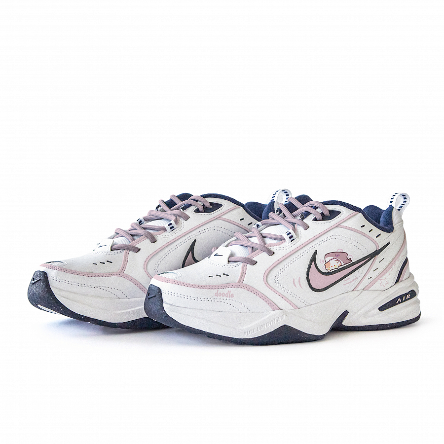 Nike Air Monarch 4 Anti Slip Wear Resistant Low Top Chunky Sneakers Unisex White Pink купить в интернет-магазине Yoocart с быстрой доставкой по России.