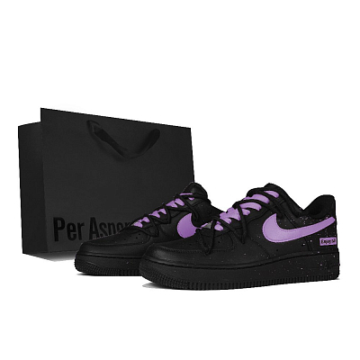 Nike Air Force 1 Low-Top Skateboard Shoes Unisex Black Purple