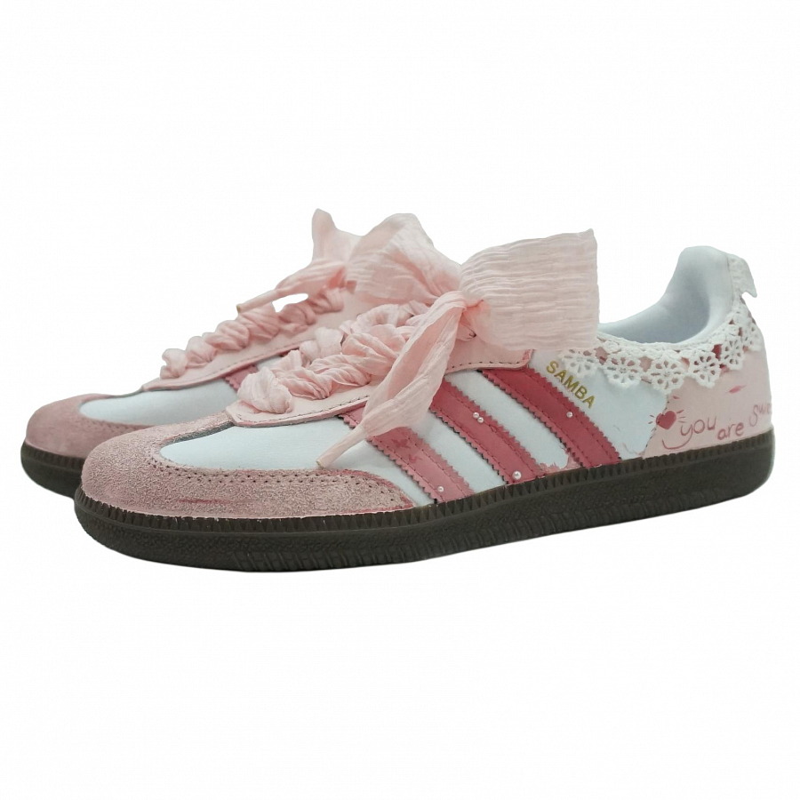 Adidas Originals SAMBA OG Abrasion Resistant Low Top Skateboard Shoes Unisex Pink White купить в интернет-магазине Yoocart с быстрой доставкой по России.