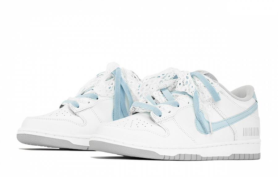 Nike Dunk Abrasion Resistant Breathable Low top Skateboard Shoes Women's Blue White купить в интернет-магазине Yoocart с быстрой доставкой по России.