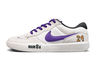 Nike SB Force 58 Low Top Skateboard Shoes Unisex Light Gray Purple