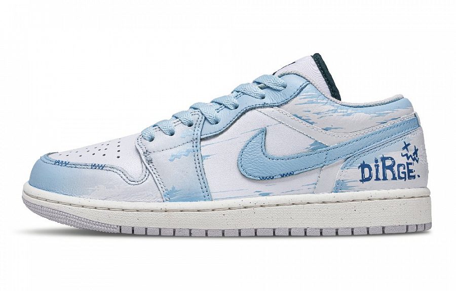 Jordan Air Jordan 1 Low Top Vintage Basketball Shoes Men's Blue White купить в интернет-магазине Yoocart с быстрой доставкой по России.