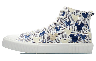 Li Ning X Disney Canvas Hi Shoes 'White Blue Yellow' Women's