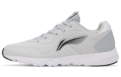 LiNing Slip Resistant, Breathable, Lightweight Low Top Running Shoes Men's Gray