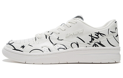 DFT LiNing Wade Collection Cushioning Anti-Slip And Wear-Resistant Low-Top Vintage Basketball Shoes White Black