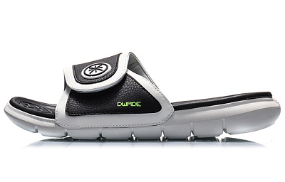 LiNing WOW Rubber Sole Quiet Abrasion Resistant Slide Slippers Men's Black