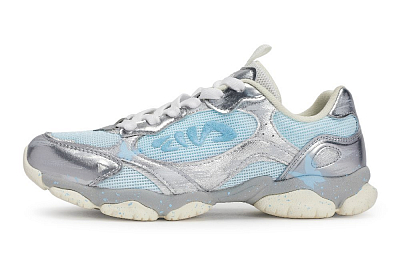 FILA FLUID 6 ST Yituo Ya, Blue Wing Starlight Abrasion Resistant Low Top Chunky Sneakers Women's White Blue Silver