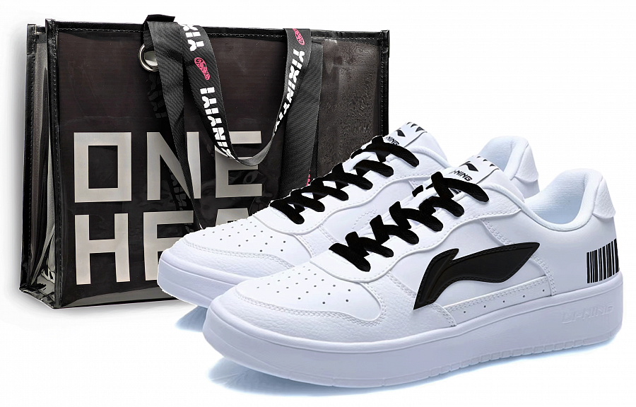 LiNing Pontoon Boats Anti-Slip And Wear-Resistant Breathable Low-Top Skateboard Shoes Unisex White Black купить в интернет-магазине Yoocart с быстрой доставкой по России.
