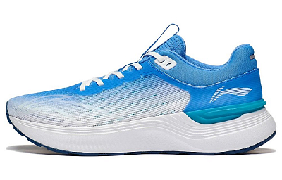 LiNing Light And Shadow Element Anti-Slip And Wear-Resistant Breathable Low-Top Running Shoes Men's Blue White