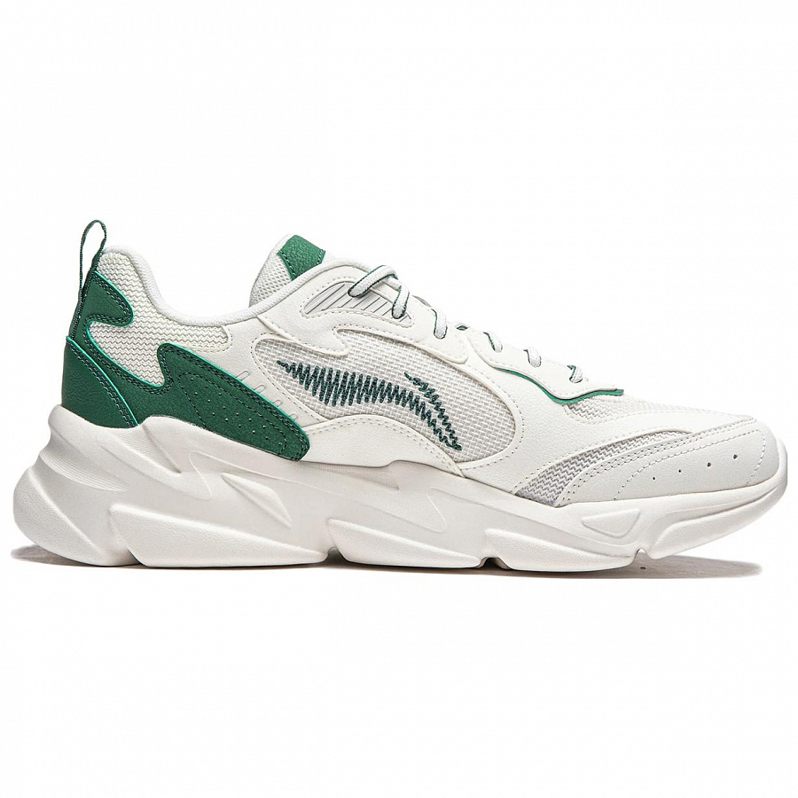 LiNing Clouds Cushioning Anti-Slip And Wear-Resistant Support Casual Shoes Men's White Green купить в интернет-магазине Yoocart с быстрой доставкой по России.