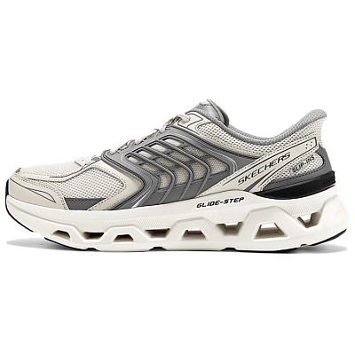 Skechers SPORT MENS Abrasion Resistant Low Top Running Shoes Men's White Gray