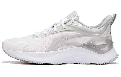 LiNing YueYing 3.0 Cushioned Wear-Resistant Breathable Low-Top Running Shoes Women's White Gray