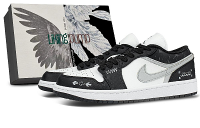Jordan Air Jordan 1 Shock Absorbers Low Top Vintage Basketball Shoes Unisex Black