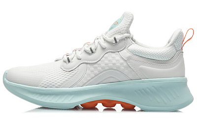 LiNing Cushioning, Breathable, Lightweight, Rebound Low Top Running Shoes Women's White Blue
